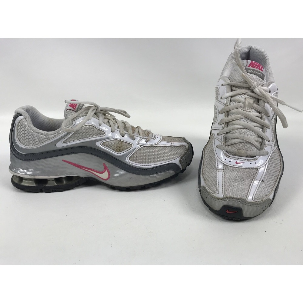 Nike Reax Run 5 Womens Running Shoes Size 7.5 White/Silver/Pink 407987-116
